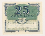 Numismática, França. Notgeld. 25 Centimes.