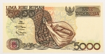 Numismática, Indonésia. 5000 Rúpias 1992. Alta Cotação.