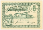 Numismática, Portugal. Cédula do Hospital de São José em Arcos de Valdevez. Flor. Anos 30. 20 centavos. Flor.