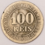 Numismática, Brasil. 100 Réis 1887.
