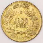 Numismática, Brasil. 1000 Réis 1925 MBC+.