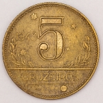 Numismática, Brasil. 5 Cruzeiros 1943. Linda.