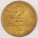 Numismática, Brasil. 2 Cruzeiros 1944. F.C.