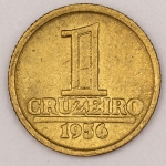Numismática, Brasil. 1 Cruzeiro 1956. Módulo menor. Pequeno boné. F.C.