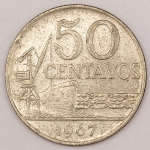 Numismática, Brasil. 50 Centavos 1967.F.C.