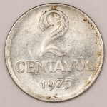 Numismática, Brasil. 2 Centavos. 1975. Escassa.