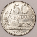 Numismática, Brasil. 50 Centavos 1976. F.C.