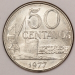 Numismática, Brasil. 50 Centavos. 1977. F.C.