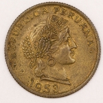 Numismática, México. 20 Centavos 1953. F.C.