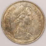 Numismática, Reino Unido. 10 Pence 1968. F.C.