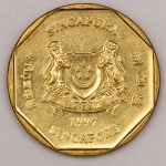 Numismática, Singapura. 1 Dóllar 1997. F.C.