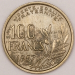 Numismática, França. 100 Francos 1957.
