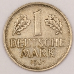 Numismática, Alemanha. 1 Marco 1967 J. 