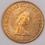 Numismática, Jersey. 2 Pence. 1992. F.C.