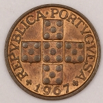 Numismática, Portugal. XX Centavos 1967. F.C.
