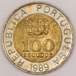 Numismática, Portugal. 100 Escudos 1989. F.C.