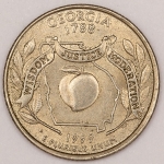Numismática, Georgia. Quarter Dollar 1999.