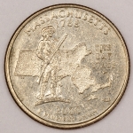 Numismática, Massachusetts. Quarter Dollar 2000.