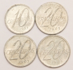 Numismática, Brasil. 10 e 20 Cruzeiros 1965. F.C.