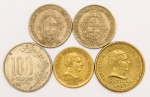 Numismática, Uruguai. Lote com 5 Moedas.