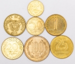 Numismática, Lote com 7 Moedas Flor de cunho.