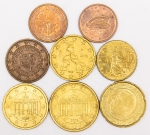Numismática. Lote com 8 Moedas eurocents.
