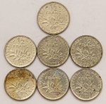 Numismática, França. 1/2 Franco de 1966-1967-1968-1969-1971-1972-1974.