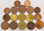 Numismática. Lote com 17 Moedas Eurocents.