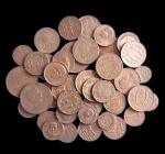 Lote com 50 ( cinquenta) moedas antigas brasileiras.