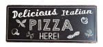 Placa decorativa de metal "PIZZA" . Medida 13x30cm.