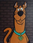 Quadro decorativo em silk screnn do SCOOBY-DOO. Medida 59x40cm.