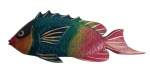Placa de peixe decorativo, confeccionado em madeira. Medidas 36X14CM