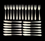 Lote com 24 talheres para peixe PRATA WOLFF.