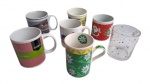 Lote com 7 (sete) canecas de diversos materiais e estilos.