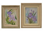 Leny Pedrosa - lote contendo - Dois quadros Ost "Orquidias roxas" um assinado  c.i.d. Outro assinado c.i.e.  60x50 cm / 38x28 cm (sem moldura)  /  55x45 cm / 39x29 cm (sem moldura).