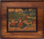 Paul Gauguin - Nave Nave Moe - reprodução da íconica pintura do artista frances. - Nave  Nave Moe (Primavera Sagrada ou Bons Sonhos) - (CM 75X85)  (SM 43x53)Nota. A pintura Nave Nave Moe, também conhecida como Primavera Sagrada ou Doces Sonhos, é uma obra-prima do artista francês Paul Gauguin. Esta obra foi criada em 1894 durante sua estada no Taiti. A pintura retrata uma mulher taitiana em primeiro plano, cercada por uma paisagem exuberante e exótica.