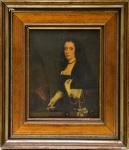 Europa, final do século XVIII / início do XIX. Retrato feminino, óleo sobre tela (linho de trama média a grossa) - Obra de caráter clássico, executada segundo a tradição do retrato aristocrático europeu,  paleta sóbria e tratamento refinado da figura. Conserva chassi e moldura antigos, compatíveis com a época. S/m 24x18,5  C/m 38x33 cm