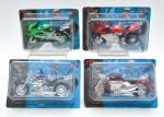 MAISTO - Coleção Fresh metal, contendo 4 miniaturas de motos em metal e plastico rígido, SENDO:  1 MV Agusta F4, 1 Honda Valkyria Rune, 1 Kawasaki Ninja ZX-9R E 1 BMW R1200 C. 14x6 cm (media).