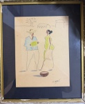 Caribé - figuras - nanquín sobre papel assinado inferior direito medidas  28 x 21