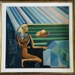 John Louis Graz (Genebra, 12 de abril de 1891  São Paulo, 27 de outubro de 1980) figura figura - óleos obre placa assinado inferior direito datado 1975 medidas 58 x 59,5 ( vendido na categoria atribuído )