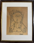 Picasso - figura - nanquim sobre papel assinado inferior direito medidas 24 x 18 ( ATRIBUIDO )