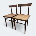 Autor desconhecido, espetacular par de cadeiras em jacarandá maciço ,Palhinha natural