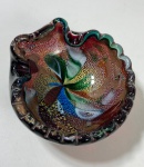 BELISSIMO CENTRO MURANO, DÉCADA DE 50 COM PÓ DE OURO E PÓ DE PRATA. MEDIDAS: 15 CM PERFEITO ESTADO