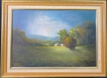 A.WEBER-  acrílica s/tela, "Casa no campo", assinado no c.i.e,  emoldurado. Medidas com moldura: 50x67cm