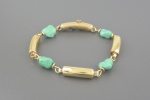 Pulseira em Ouro 18k com Turquesas - Tamanho 18cm - Peso: 18,6 gramas - Ref.:12071