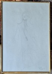 Adelson do Prado Grafite sobre cartão figura feminina