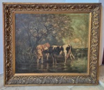 H. Heysman, óleo sobre tela medida interna 72 cm por 90 cm e total 93 cm por 111 cm, deve ser desmontado e retirado por transportadora na Rua Piratininga - gávea RJ.