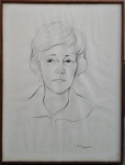 Di Brancozo, retrato em Crayon de Regina de Souza Coelho, medindo 65 cm por 50 cm.