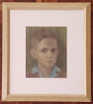 OLAVO, "Retrato", giz sobre papel, assinado e datado 1942. Medidas da obra 26 x 21 cm e total 48 x 43 cm.