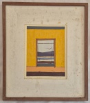 Gravura de José Paulo emoldurada e numerada 179 / 195 medida interna 26 cm por 21 cm e total de 46 cm por 41 cm